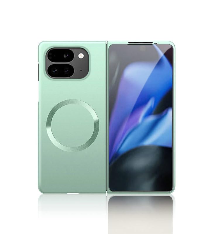 Compatible with Google Pixel 9 Pro Fold Case Cover,Compatible with Google Pixel 9 Pro Fold 5G GGH2X Ultra-Thin Hard PC Shockproof Protective case with Built-in Magnetic Suction Green