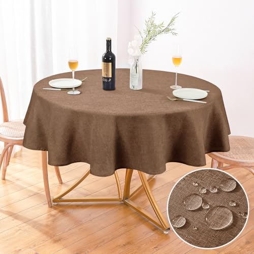 Image of AUSSPVOCT Textured Round Tablecloth 60 Inch for Birthday Party Home Decor
