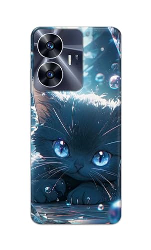 Image of Printed Hard Back Cover Case for Realme C55 Back Cover (Cute Cat) -1111