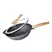 Nieprzywierająca patelnia wok 30 cm, 9-warstwowa, dobra jakość, 100% wolna od toksyn, z przezroczystą pokrywką, uchwytem odpornym na wysoką temperaturę, bezdymny garnek kuchenny, idealny prezent kuchenny