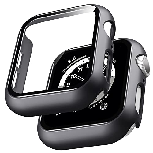 Ya en manzanajugosa.com: LϟK 2 Pack Funda Protector de Pantalla de Cristal Templado Incorporado para Apple Watch 40mm Series 6 5 4 SE - Estuche Protector General para PC Duro HD Ultra-Thin Carcasa para iWatch 40mm - Negro