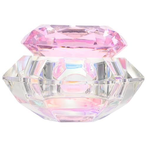Cuenco de cristal para manicura Lotus con tapa hexagonal miniatura 1