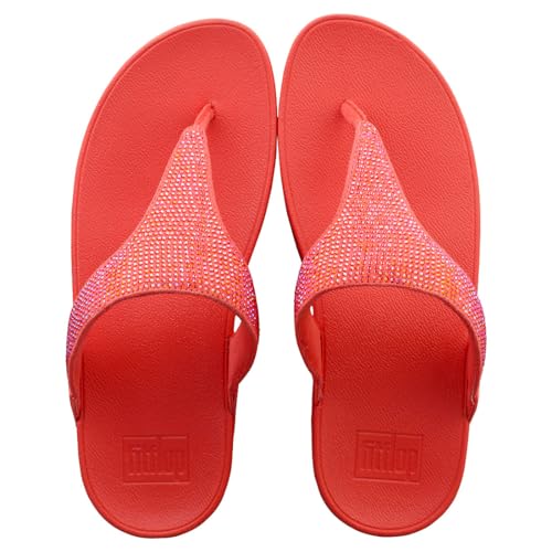Image of Fitflop Lulu Crystal Toe Post EC5 Toe Separator Pink Coral Size: EU 37, Rosy Coral, 5 Men