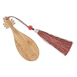 DIYEAH Holz Pipa Lesezeichen Chinesisch Buch Seitenmarkierung Seitenregister Markierungsregister Lesezeichen Büroklammern Musik Instrumenten