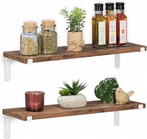 Floating Wooden Wall Shelves for Books | Wall Mounted Bookshelf f...