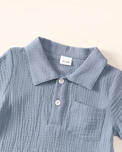 Image of Toddler Boys Clothes Baby Boy Outfit Summer Shirt Little Boy Shorts Set Cotton Clothes for Boys