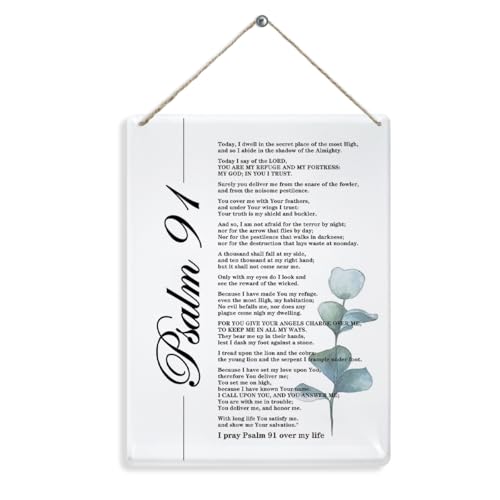 Christian Psalm 91 Sign, Christian crylic Sign, Decorative Acrylic Hanging Sign, Bible Verse Wall Art, Religious Artwork for Home Decor, Church Room Decor, Acrylic Spiritual Wall Decor