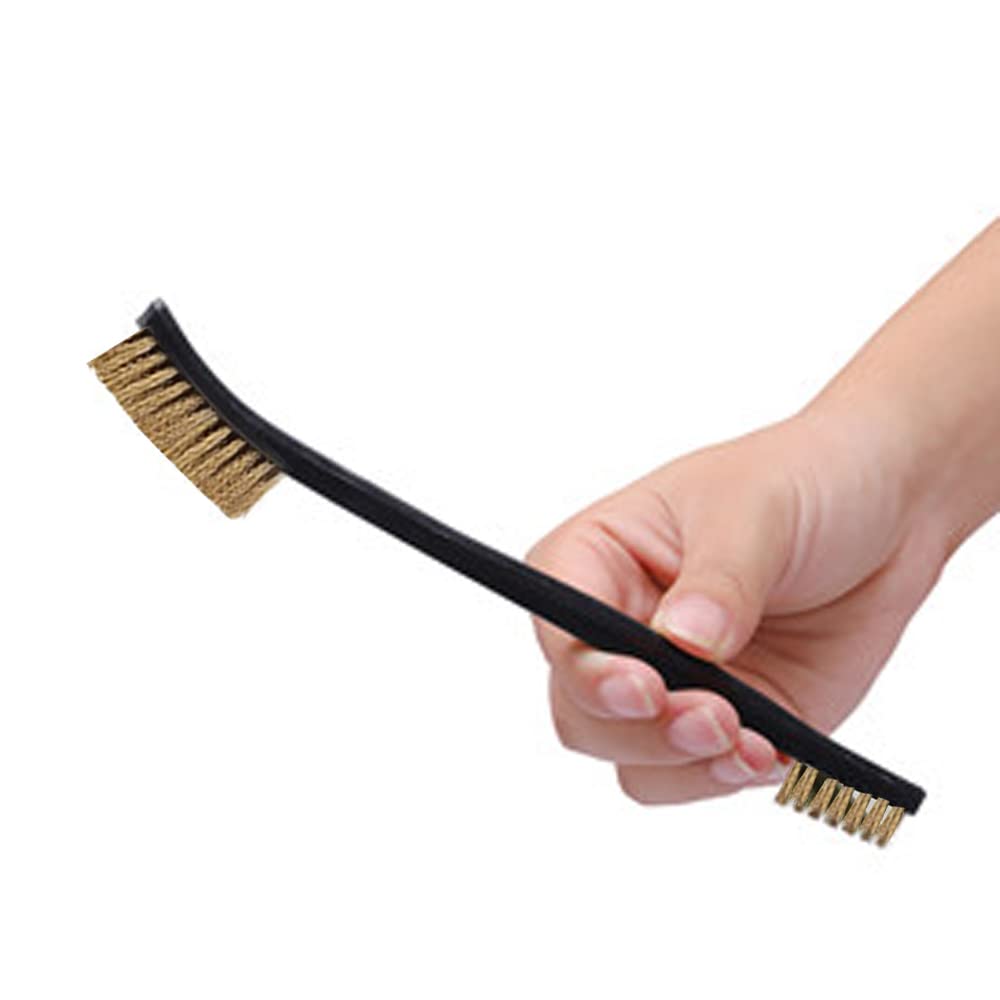 Spazzoline Metalliche 3 Pezzi - Mini Spazzole In Ottone Per Pulizia Ruggine E Sporco - Foto 4