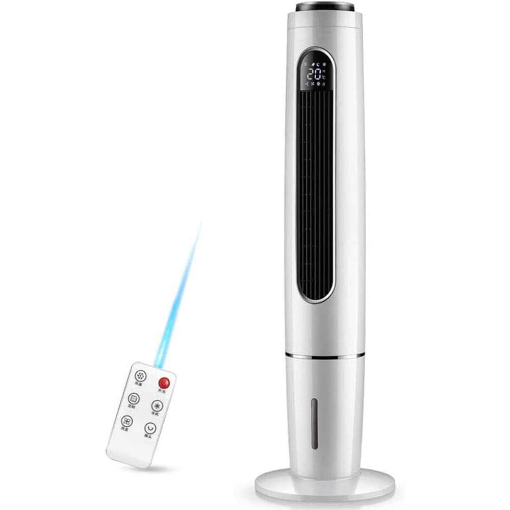 Swing Tower Air Cooler with Remote Control, Cooling, Quiet, Large LED Display, 12 H Timer, Electric Vertical Bladeless Fan for Home, Office, Living Room