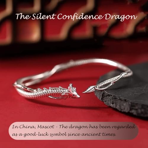 Dragon Bracelet - Dragon Cuff Bracelets for Women Symbolic Strength & Good Luck Bracelet Unique Dragon Jewelry Dragon Gifts for Women, Adjustable Bracelet3