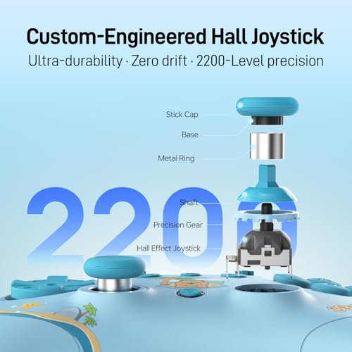 Image of GuliKit Elves 2 Bluetooth Game Controller for Switch /Switch 2 Wake-up,PC & Android, Anti-Drift Hall Effect Joysticks Gamepad,1000Hz Polling Rate, Gyro & Turbo, Compact【Starsand Island Edition】