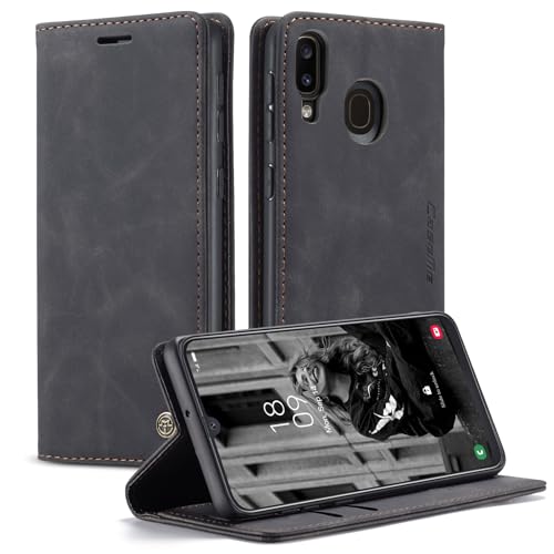 Questa custodia cover portafoglio è realizzata in pelle PU di alta qualità e slim sottile silicone TPU morbido, resistente e flessibile. Questa robusta ed elegante custodia flip case in pelle offre una protezione totale completa a tutto tondo per Samsung Galaxy A40.