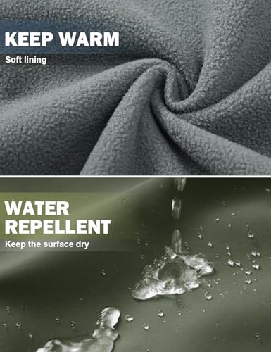 Yuson Girl Chaqueta Softshell Mujer Impermeable Chaqueta de Entretiempo Cortavientos con Capucha Ligera Transpirable Abrigo Forro Polar Funcional Parka de Senderismo(Verde militar, XXL) - imagen 4