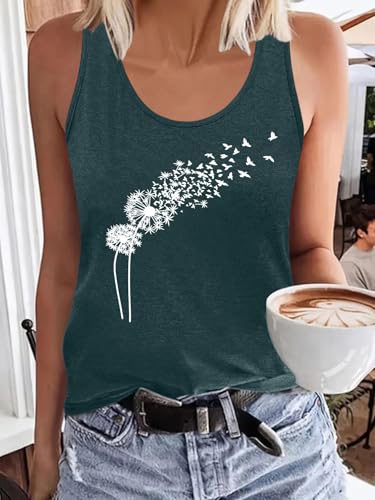 Vintage Mandala Graphic Tank Tops for Women Summer Beach Graphic Loose Tanks Vest Vacation Racerback Tank Cami3