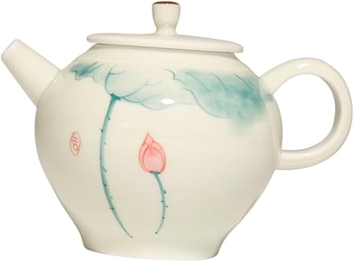 Tetera de loto hecha a mano 5.1 fl oz de cerámica Kung Fu tetera adecuada para oficina en casa