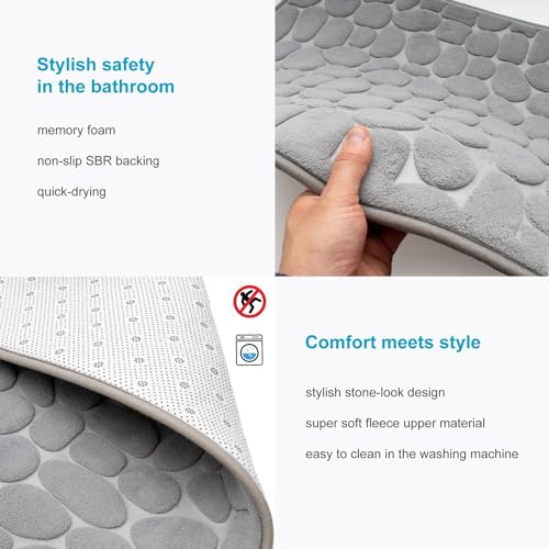 Tapis de douche antidérapant lavable pour éviter les glissades gris - 5