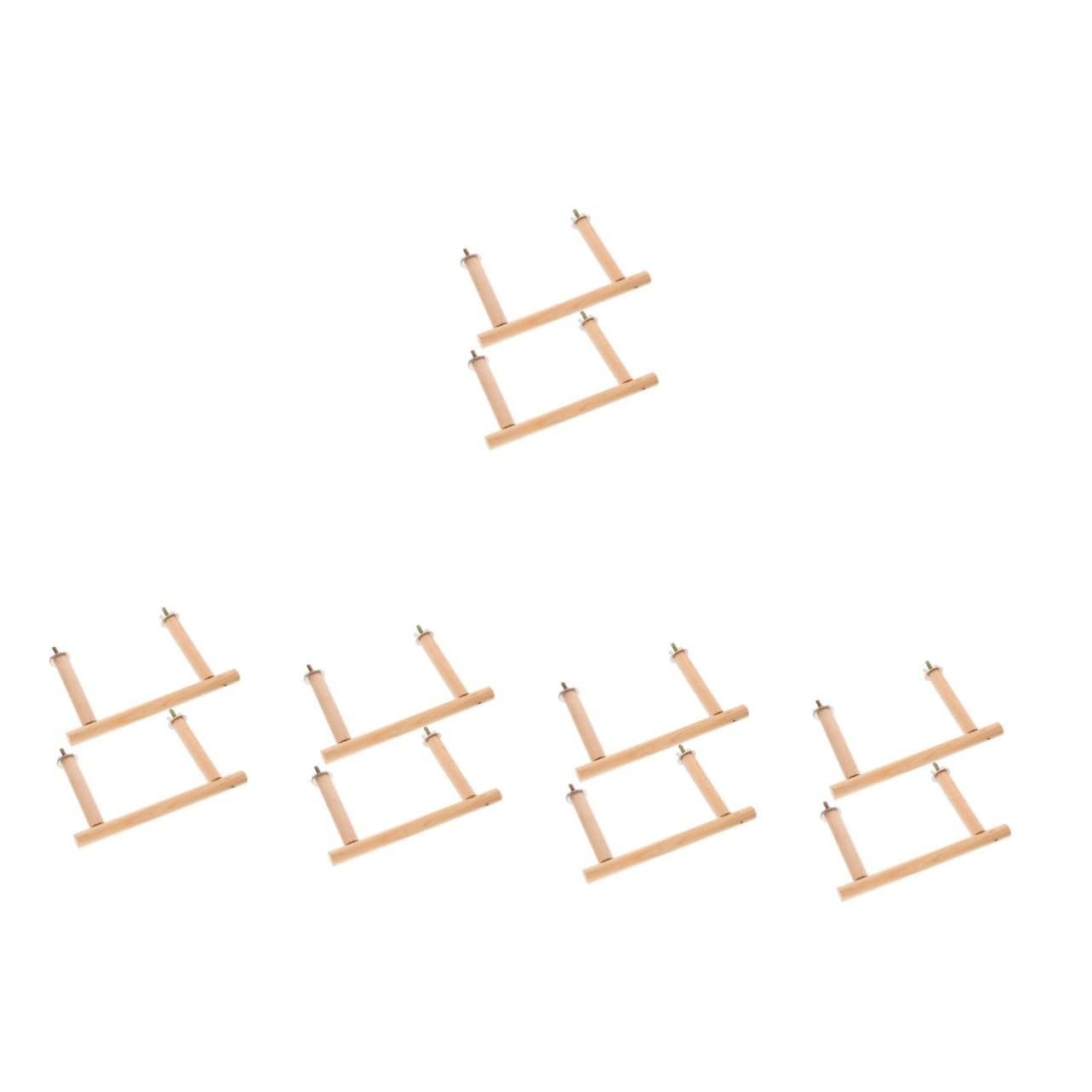 HANABASS 10piezas Soporte De Percha para Aves De Madera Natural De Juguete para Periquitos y Loros para Jaulas De Aves Estable y Duradero