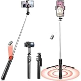 自撮り棒 VIdobole【軽量＆安定の三脚付きセルカ棒】スマホスタンド スマホ 三脚 防風設計 iPhone/Android/カメラ対応 最大110cm伸縮 Bluetooth5.2 スマホスタンド 遅延なしで写真・動画撮影可能 360°自由調整 ロッド固定可 多機種カメラ対応 自撮り/撮影/ライブ配信/スポーツ/Vlogに最適