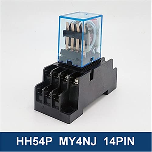Relé de potencia de 14 pines MY4NJ con base interruptor electromagnético bobina cobre 12VAC 5uds 2