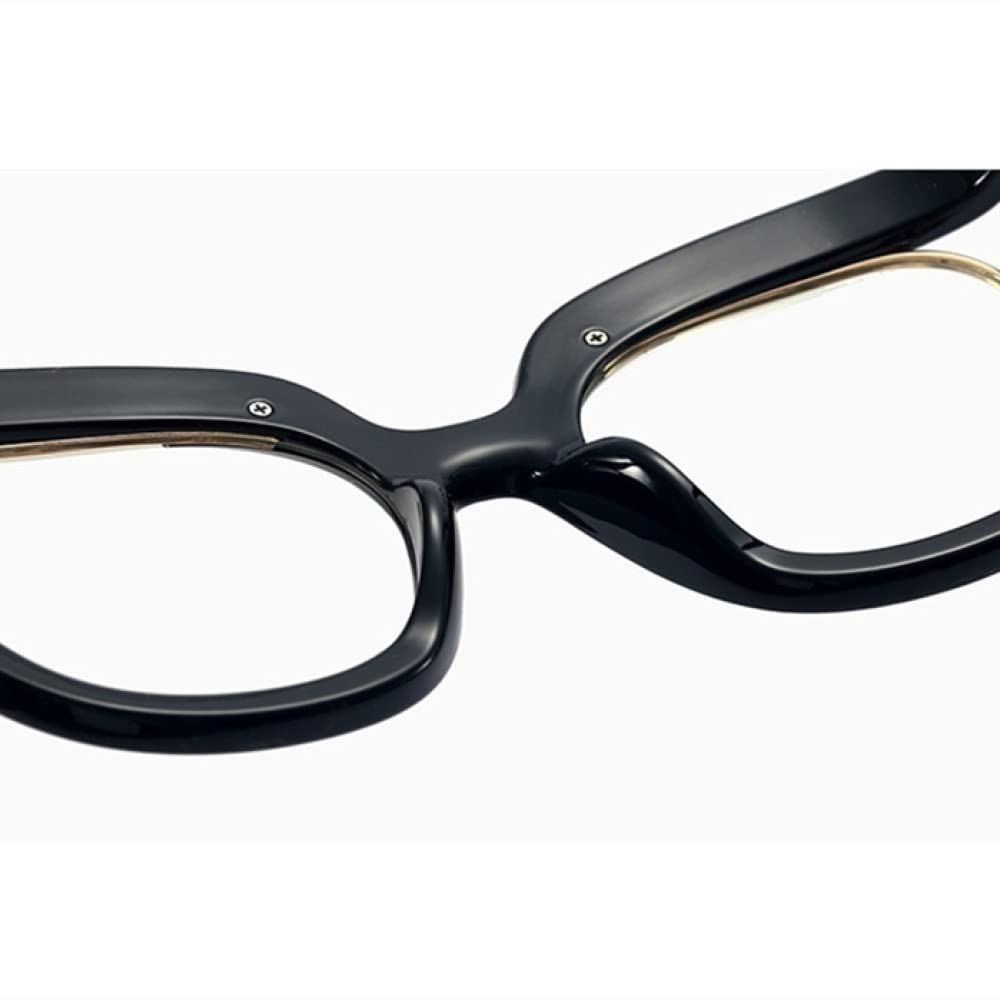 Occhiali da vista quadrati alla moda anti-luce blu per le donne Occhiali da vista vintage neri rosa Montatura per occhiali da computer femminile, nero trasparente