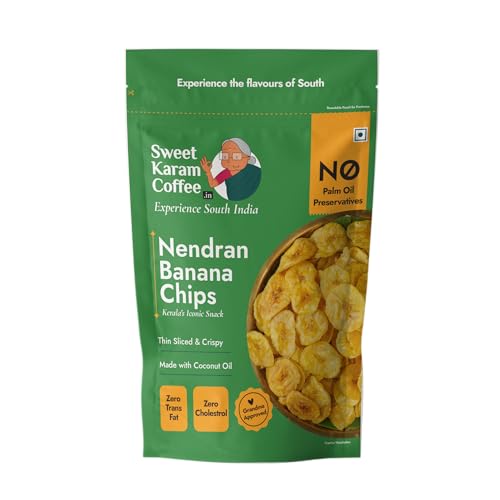 Sweet Karam Coffee Nendran Banana Chips (Yellow Plaintain Wafers) | Made with 100% Coconut Oil | No Preservatives | Thin & Crispy Tea Time Snack | Classic Kerala Special | 200 Grams (B0D91XCRR4) Amazon Price History, Amazon Price Tracker