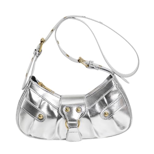 Bolsa feminina de ombro couro estilo Y2K rebelde crossbody