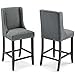 Modway Baron Counter Stool Upholstered Fabric Set of 2, Gray