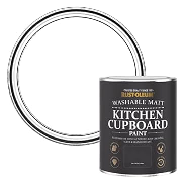 Rust-Oleum White Kitchen Cupboard Paint in Matt Finish - Cotton (WHITE) 750ml