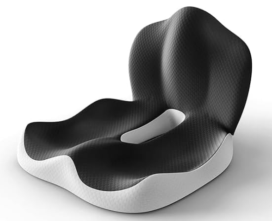 NobeOnbe Cojín de Asiento de una Sola Pieza de algodón viscoelástico, Respaldo Integrado, Silla de Oficina para Estudiantes, cojín de Asiento, protección Lumbar para Coche
