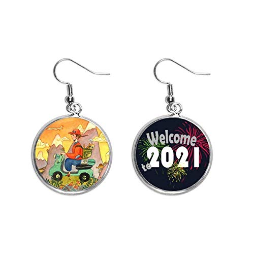 Pendientes de gato Miaoji de plata con diseño de acuarela