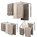 Smartsome | Wall Mounted | Clothes Drying Rack| 22" Wide |15 Linear Feet Capacity | 8 Smooth Round Stainless Steel Rods | 60 lb Capacity | Fully Assembled | Compact Sturdy Space-Saving Design