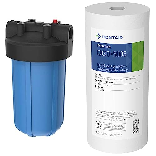 Pentair Pentek Big Blue Filter Housing and Water Filter Cartridge Bundle