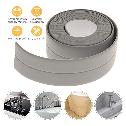Image of Caulk Strip Tape, Waterproof Dustproof PVC Self Adhesive Caulking Sealing Tape for Kitchen Sink Toilet Bathroom Shower Bathtub Wall(0.86 inch x11',Brown)
