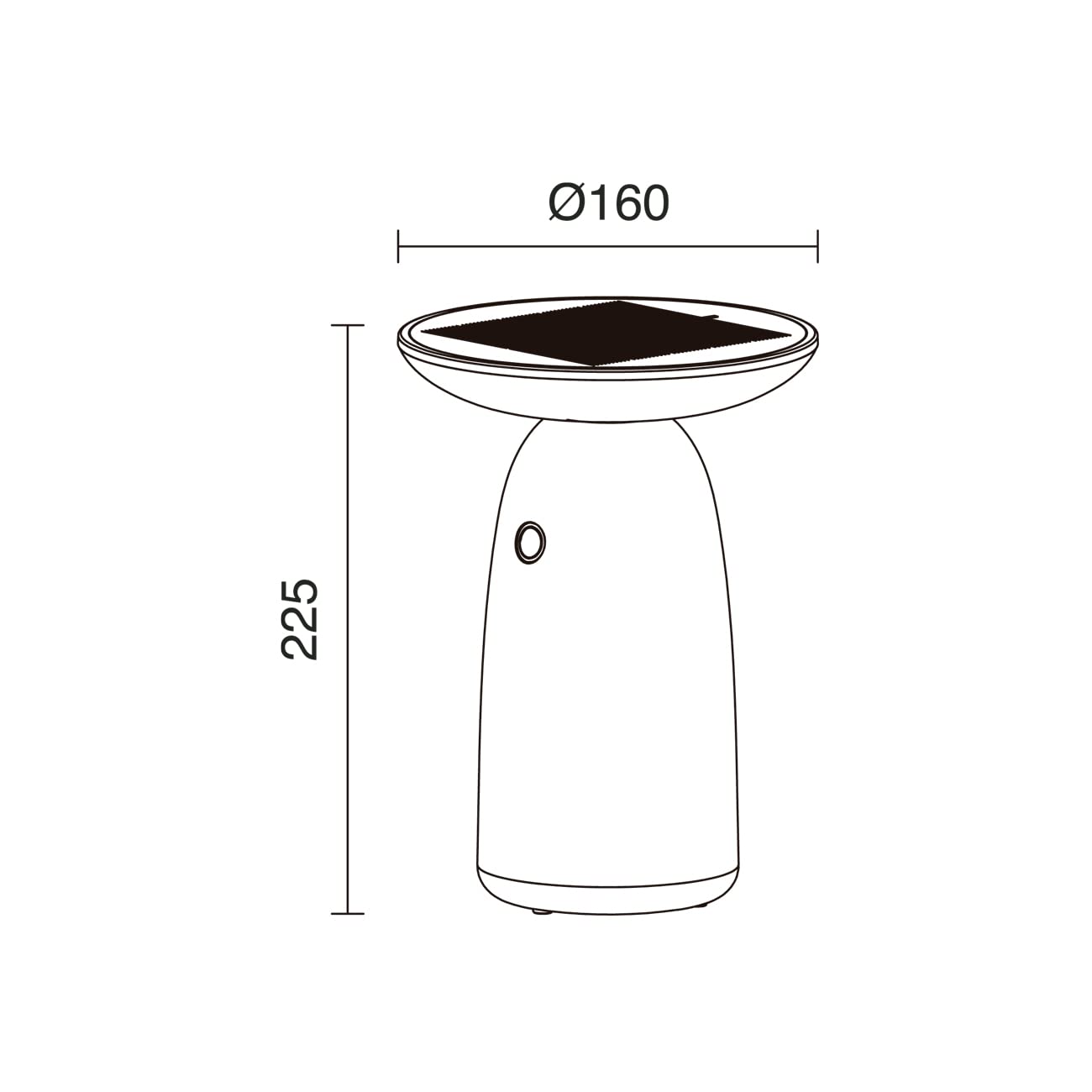 Lámpara de mesa solar con puerto usb VERSA negro Touch dimming LED SMD 10W 3000K exterior IP54. Lámpara portátil solar ideal para terrazas