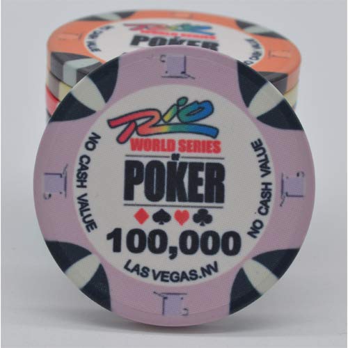 WSOP-World Series Ceramic Chips by Poker Replica Value 100,000 - Blister Pack of 25 Chips