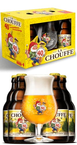 Estuches de Cerveza para Regalar | Pack Cervezas Chouffe con vaso - Regala cerveza Chouffe - Regalos Originales - Regalos de Cervezas - Regalos cerveceros