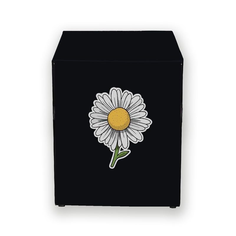 HIZING Waterproof Washing Machine Cover Front Load/Dishwasher, Universal Compatible/Suitable for - 6.5 Kg, 7 Kg, 7.5 Kg, 8 Kg Bosch/LG/Samsung/Whirlpool/LLYOD/Godrej Solid Black Sunflower Print