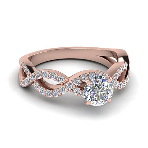 Bague de fiançailles infini en or rose pour une demande en mariage unique