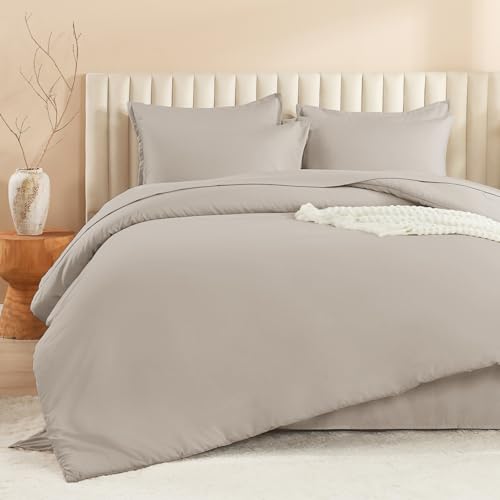 Image of Litanika Super King Comforter Sets Linen Grey - 7 Pieces Bed in a Bag Oversized King Bedding Comforter Sets, Solid Lightweight Bed Set with Comforter, Sheets, Pillowcases & Shams