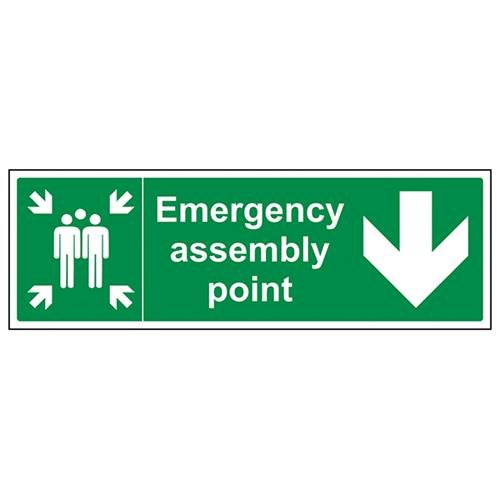 VSafety - Cartello Di Sicurezza A Frecica Con Freccia A Sinistra, Adesivo In Vinile 450x150 Mm