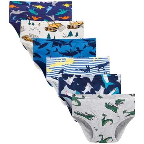 Boboking Little Boys Briefs Dinosaur Truck Toddler Kids Underwear (Pack of 6) 3/4T Cover