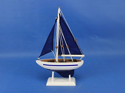 Hampton Nautical Blue Sailboat With Blue Sails Christmas Tree Ornament 9" - Model Boat - Nautical Christmas Tree Decoration #TOP2