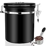 [Control más preciso] Para ahorrar tiempo, ofrecemos una cuchara medidora de acero inoxidable de 1/8 taza de 30 ml. El diseño único de la cuchara se puede fijar a la lata de café, suministramos con mango de silicona de acero inoxidable para un perfecto preparado.