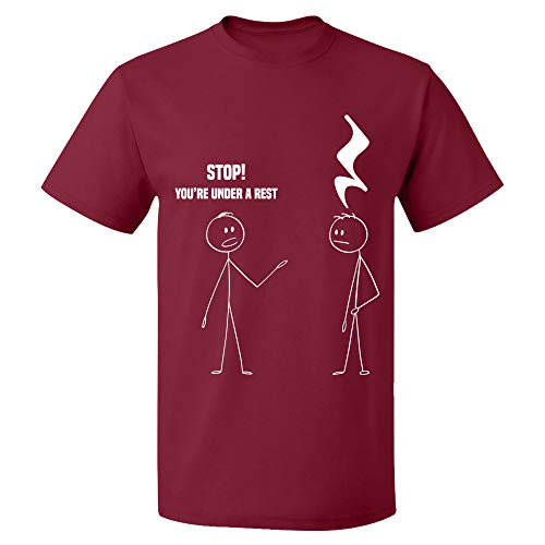 CRAZYDAISYWORLD Men Slim Fit T-Shirt, Stop You're Under a Rest, Custom Short Sleeve Shirt, Multi Colors Adult T-Shirt