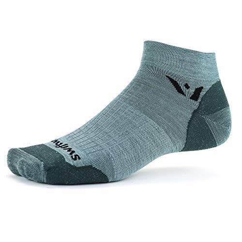 Swiftwick- PURSUIT ONE Ultralight Running and Golf Socks, Merino Wool (Heather, Large)
