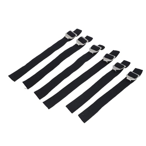 Catcher Shin Guard Straps, 6pcs Professional Gear Straps Breathable Stretchy Adjustable Baseball Leg with Rustproof Metal Buckles