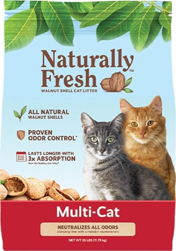 Naturally Fresh walnut shell cat litter unscented non-toxic natural clumping