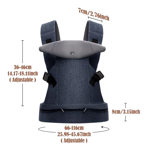 IULONEE Baby Carriers from Newborn Ergonomic Toddlers Carrier Front & Back Carry Baby Holder Carrier Sling for Toddlers 3-36 Months (3-15kg) Dark Blue - Image 2