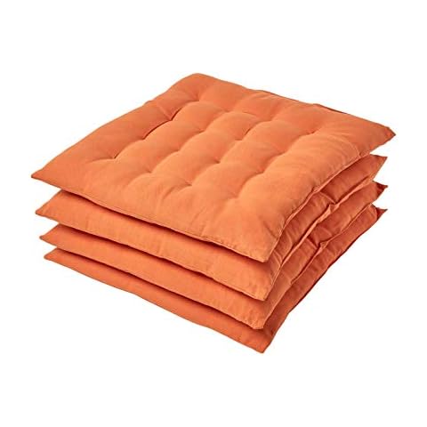 HOMESCAPES Burnt Orange Seat Pads Cover