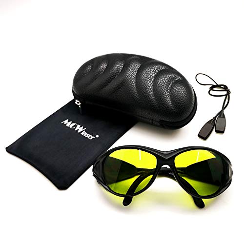MCWlaser Gafas protectoras de seguridad láser Gafas 190-440 y 780-900nm, 900-1100nm, 10600nm Típico para 355nm 405nm 808nm 810nm 980nm 1064nm 1085nm 10600nm Tipo de absorción EP-17 Estilo 2 Cover